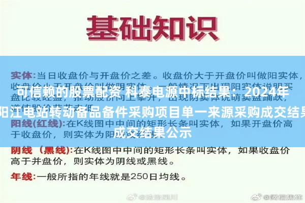 可信赖的股票配资 科泰电源中标结果：2024年09月阳江电站转动备品备件采购项目单一来源采购成交结果公示